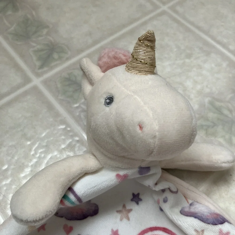 Mary Meyer Lovey‎ Rainbows Print Unicorn Knotted Ribbed Security Blanket